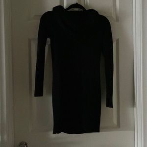 Black sweater dress.